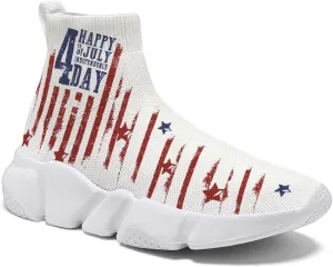 Hetios Men’s Graffiti Shoes July Fourth - Sock Sneakers Slip on Athletic Running Shoe Plus Size 7-15