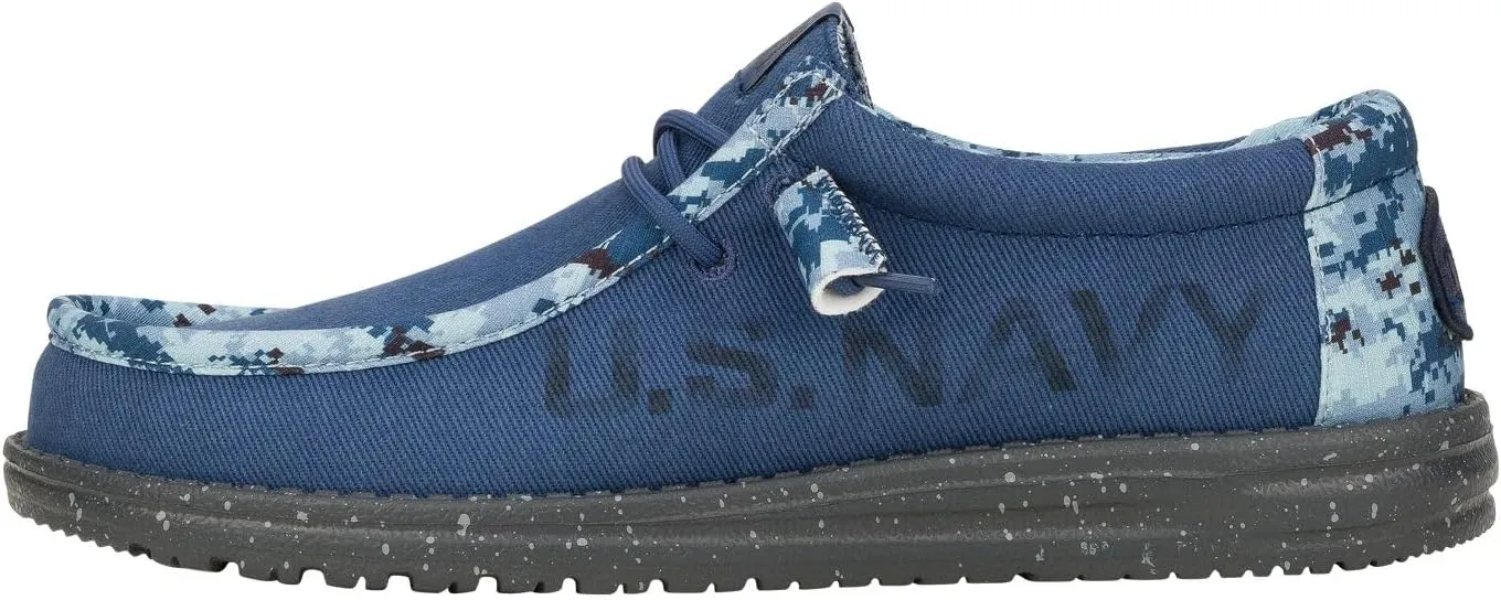 Hey Dude Wally US Army/Navy, Men’s Shoes, Men's Slip-on Loafers, Comfortable & Light-Weight