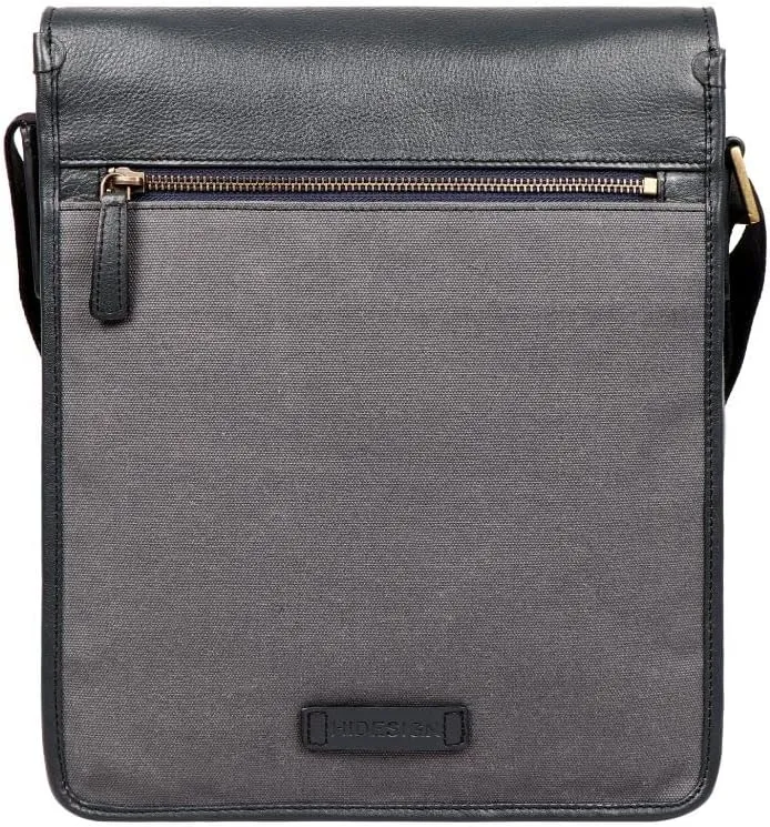 Hidesign Aiden Genuine Leather Medium Crossbody Men/Women Shoulder Messenger Bag/Travel Bag / 10.5" iPad Bag, Gray
