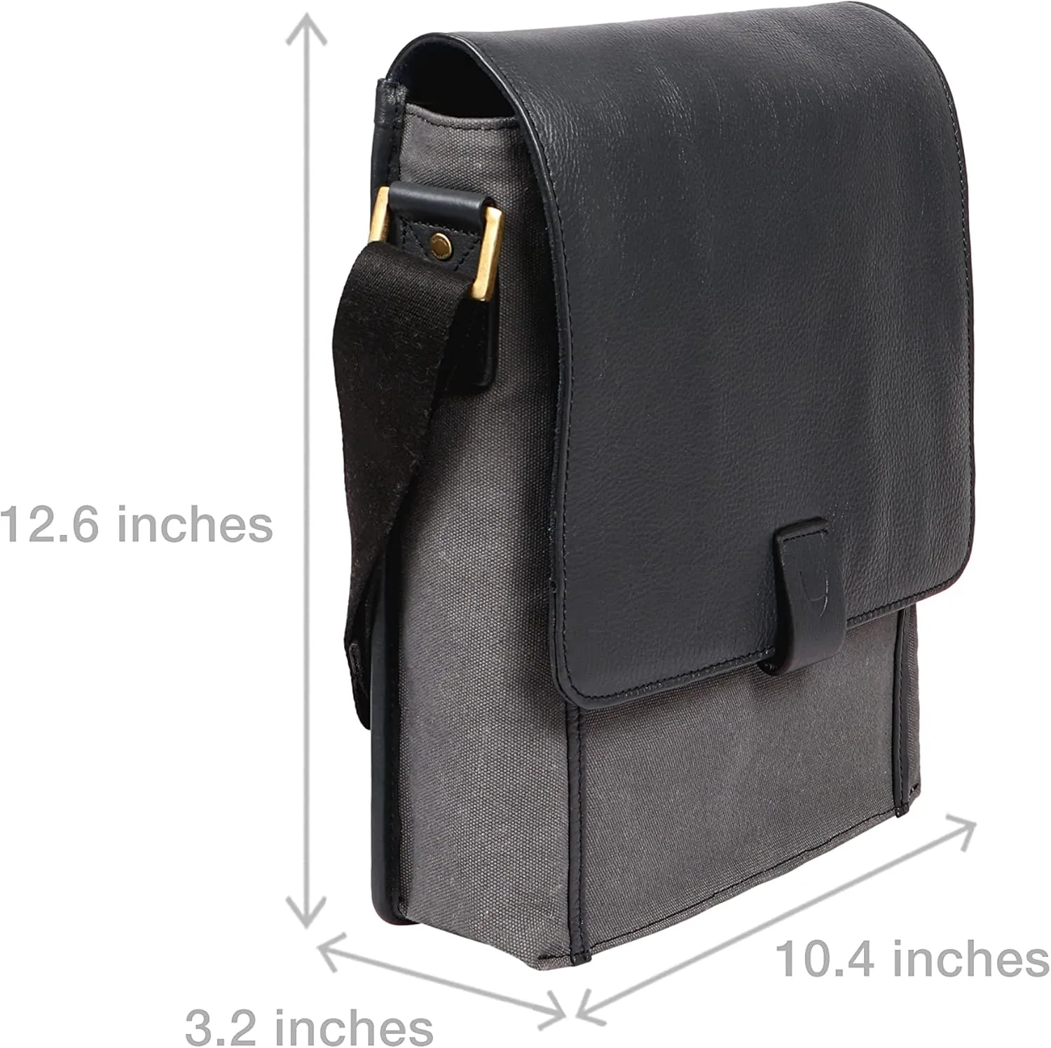 Hidesign Aiden Genuine Leather Medium Crossbody Men/Women Shoulder Messenger Bag/Travel Bag / 10.5" iPad Bag, Gray