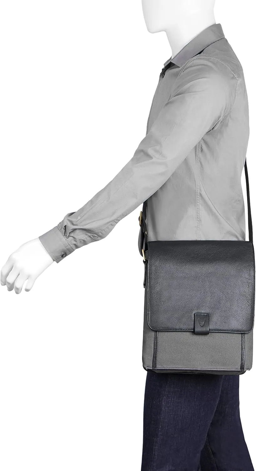 Hidesign Aiden Genuine Leather Medium Crossbody Men/Women Shoulder Messenger Bag/Travel Bag / 10.5" iPad Bag, Gray