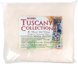 Hobbs Bonded Fibers Hobbs Tuscany Cotton Wool Blend Batting, Natural