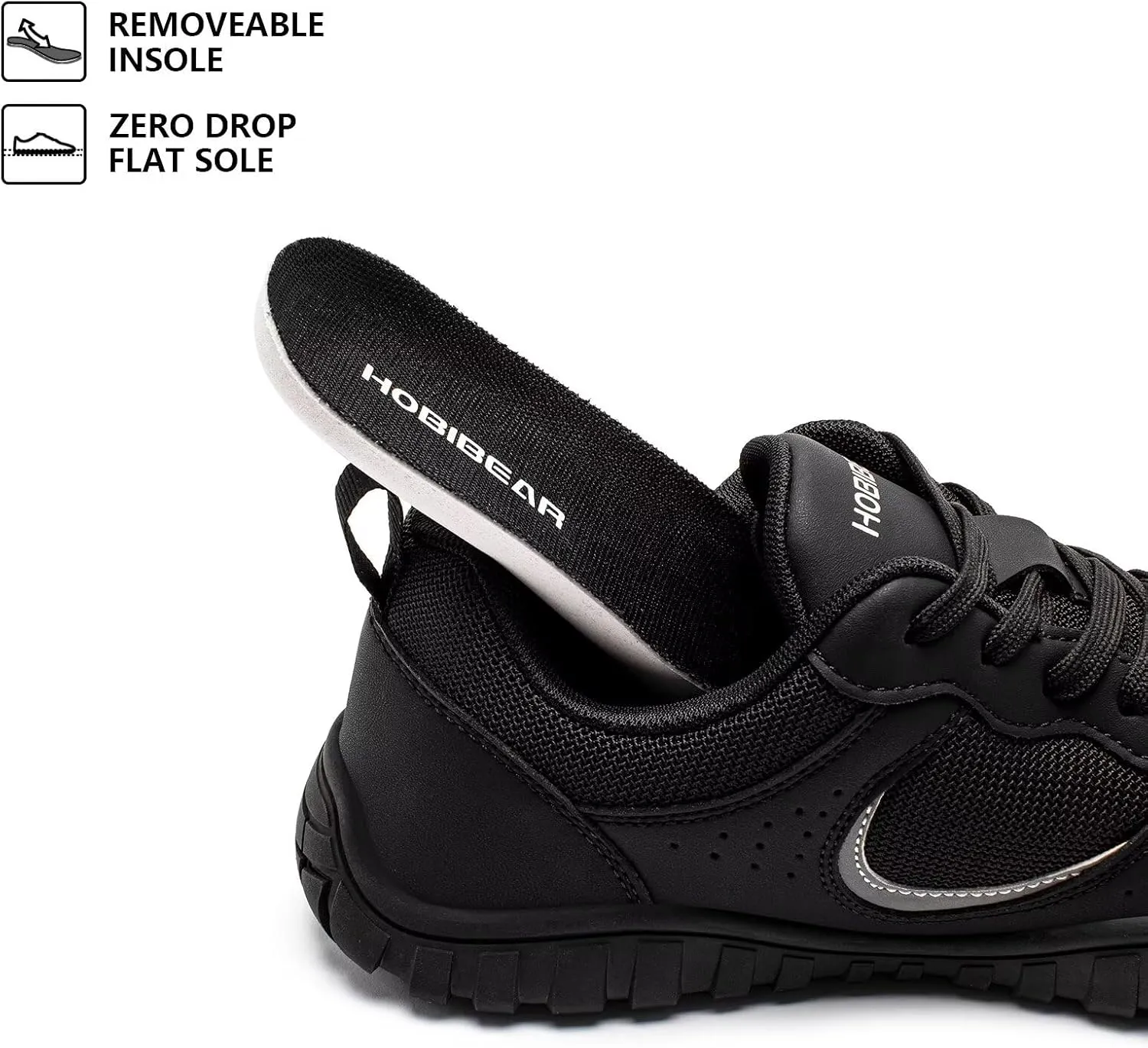 HOBIBEAR Mens Barefoot Shoes | Wide Toe Box | Comfortable Trail Running Sneaker
