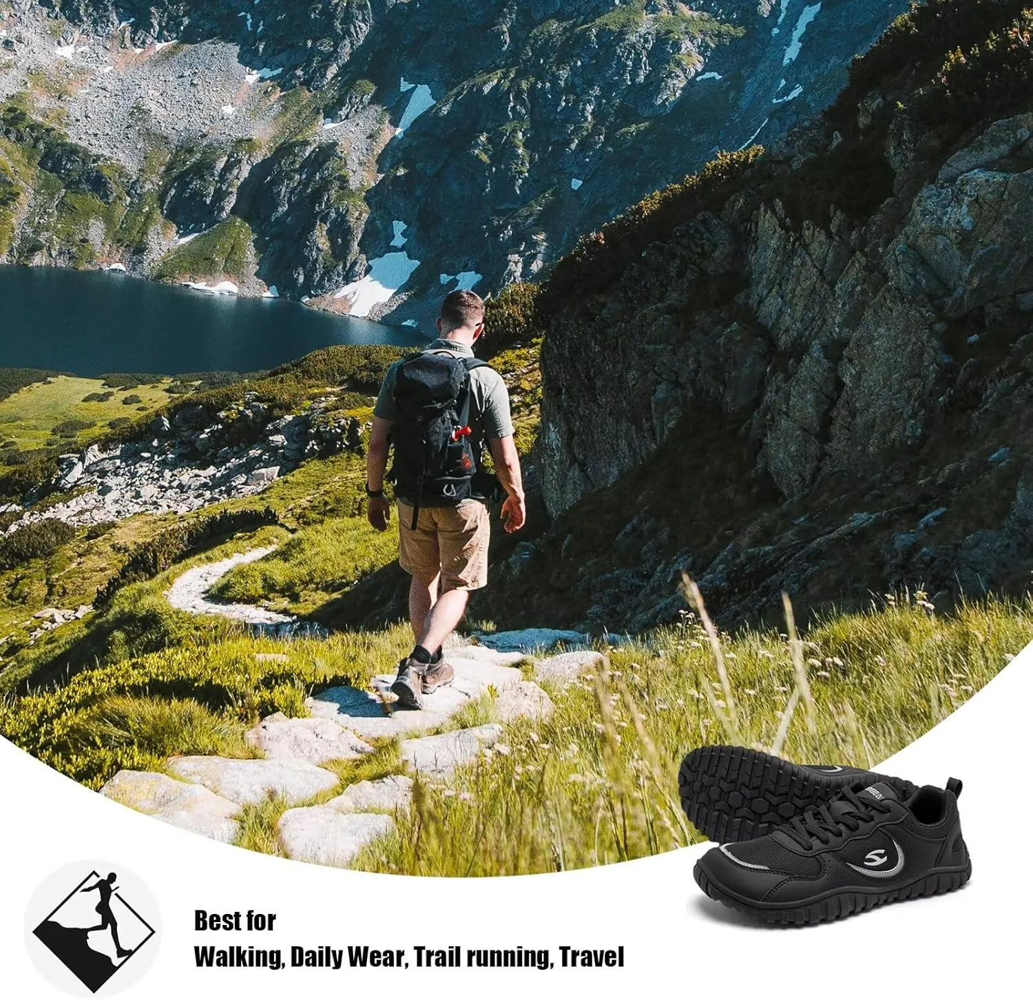 HOBIBEAR Mens Barefoot Shoes | Wide Toe Box | Comfortable Trail Running Sneaker