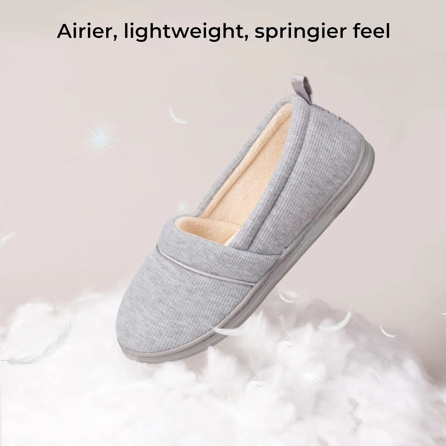 HomeTop Women's Comfy Loafer Slippers Lightweight Memory Foam Non-slip Indoor House Shoes