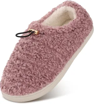 Ibeauti Womens Slippers Memory Foam Fuzzy Loafer Slippers for Indoor Outdoor House Shoes with Drawstring