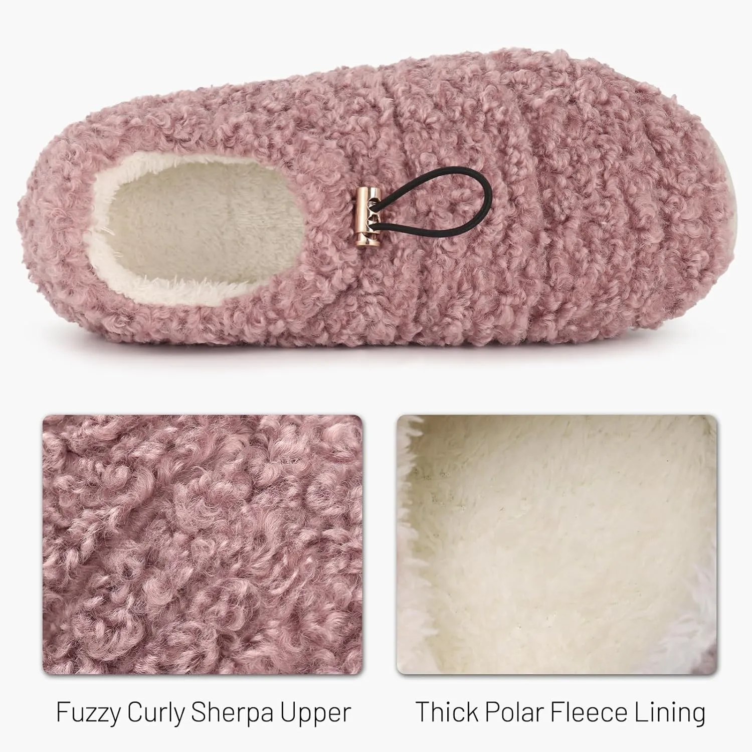 Ibeauti Womens Slippers Memory Foam Fuzzy Loafer Slippers for Indoor Outdoor House Shoes with Drawstring