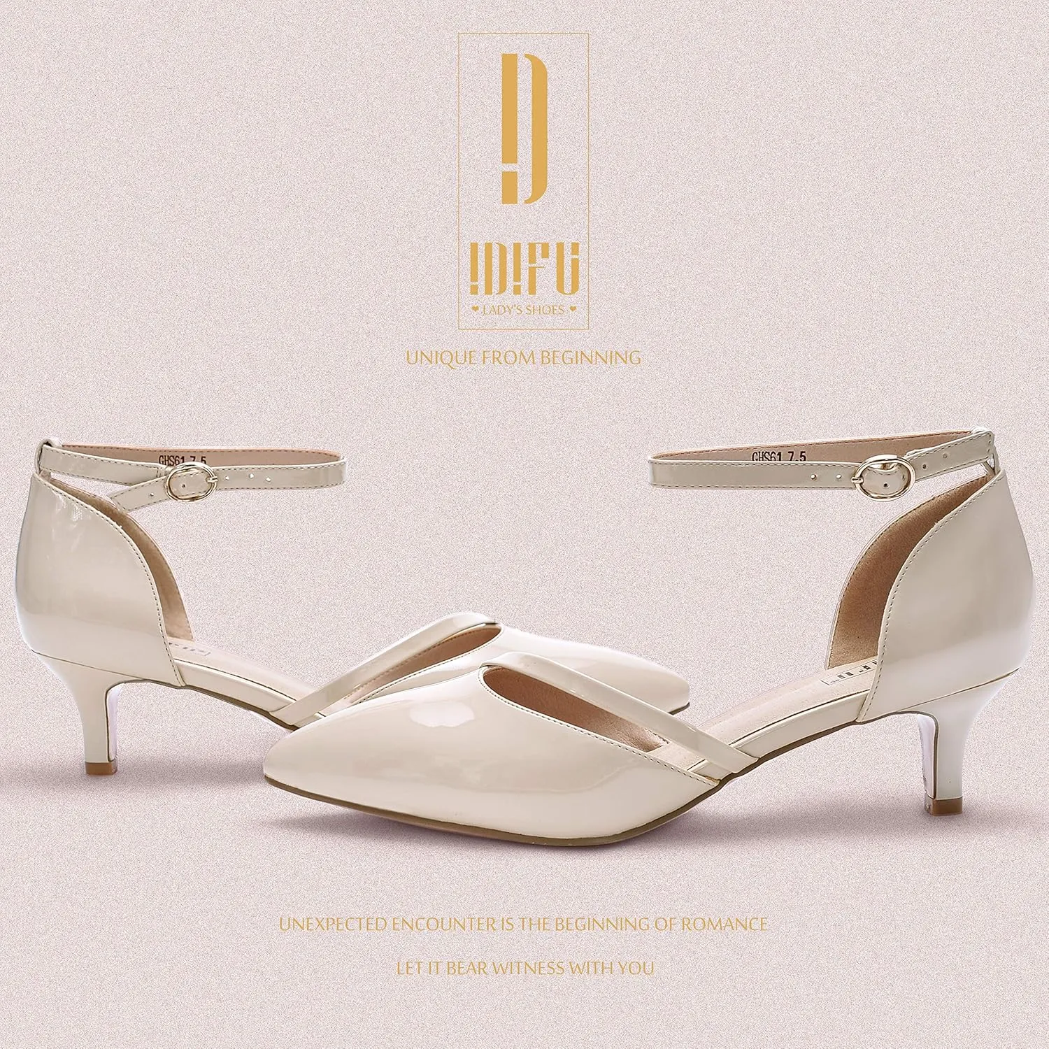 IDIFU Women IN2 Maxine Low Kitten Heels Dress Pumps Wedding Evening Formal Elegant Closed Toe Shoes for Women Bride