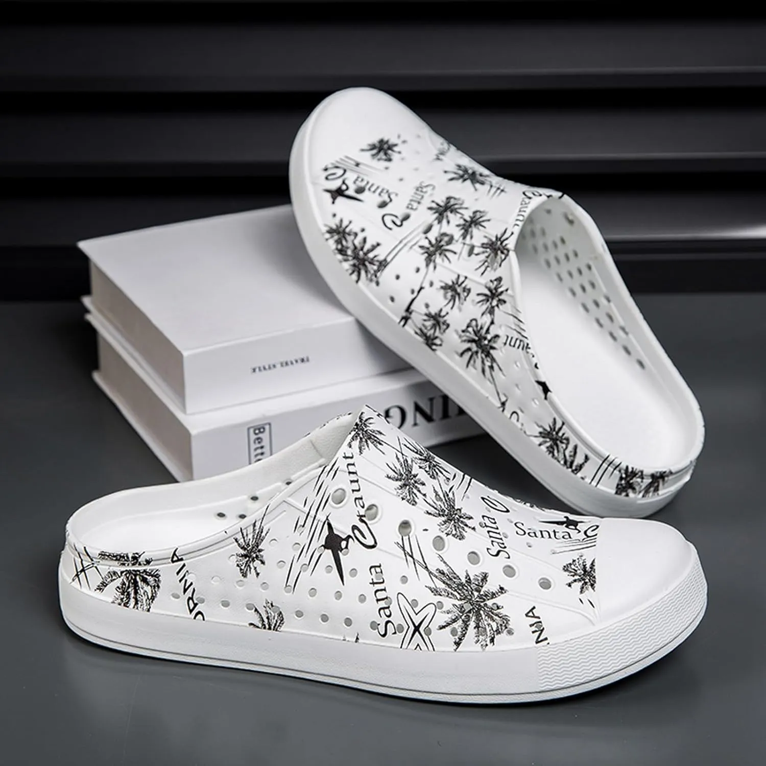 ihinzry Garden Clogs Mens Womens Backless Slip On Shoes Open Back Outdoor Slippers