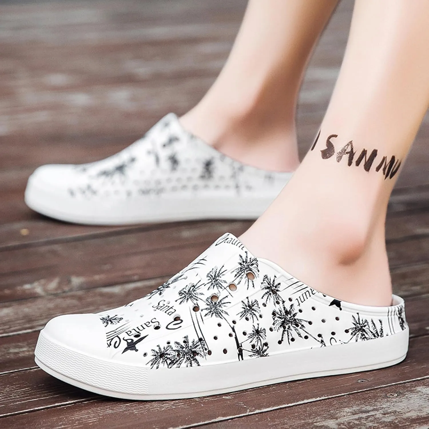 ihinzry Garden Clogs Mens Womens Backless Slip On Shoes Open Back Outdoor Slippers