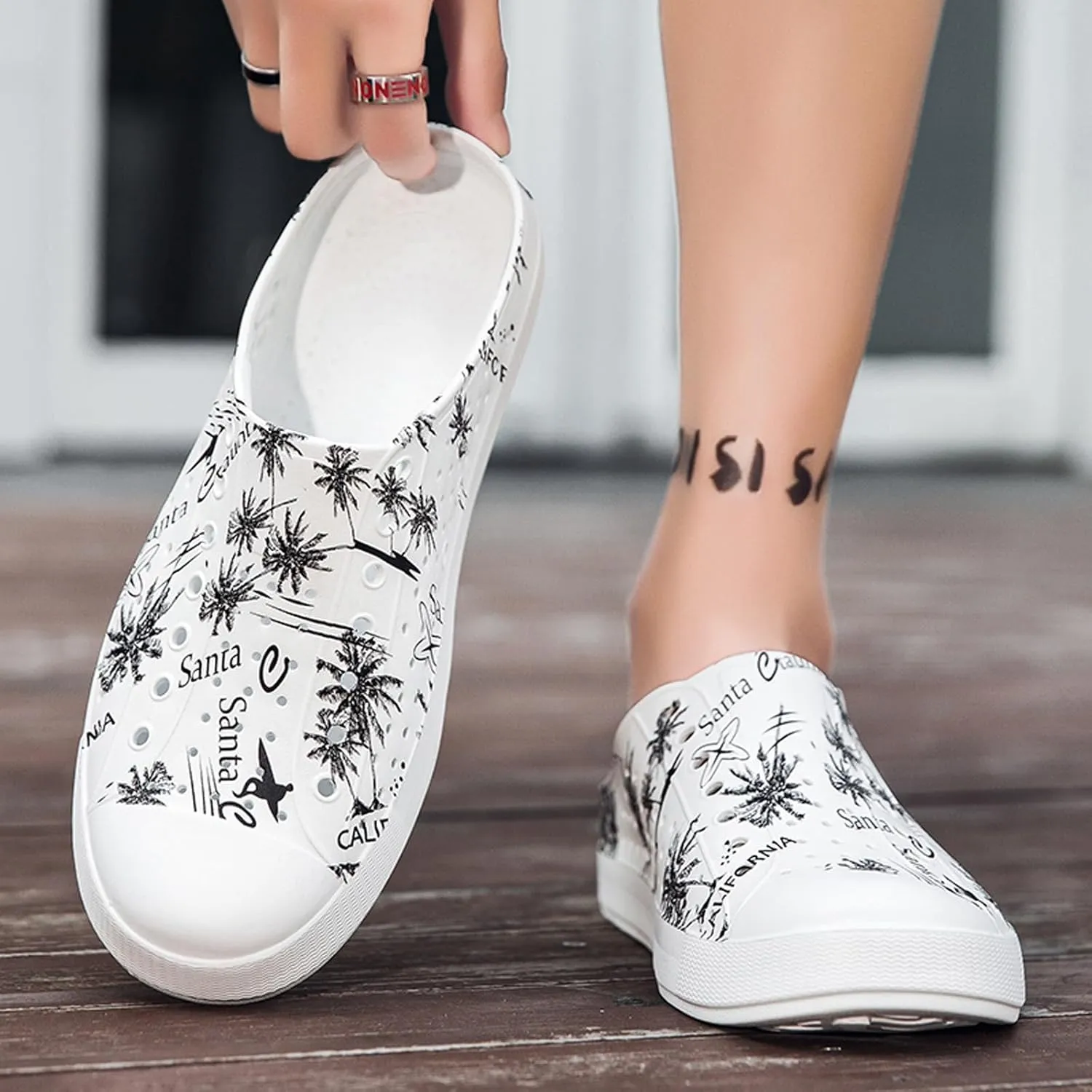 ihinzry Garden Clogs Mens Womens Backless Slip On Shoes Open Back Outdoor Slippers
