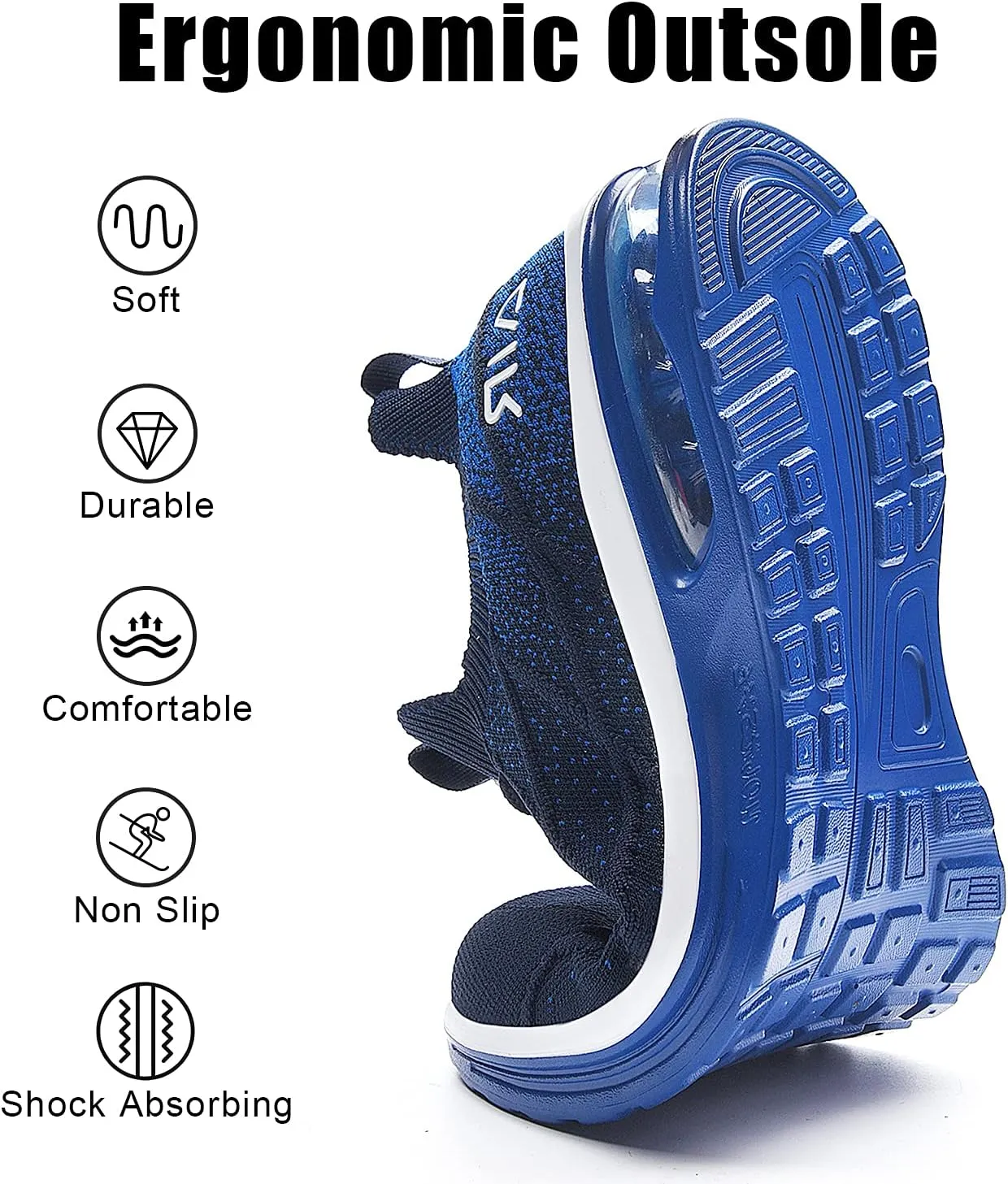 IIV Mens Air Running Shoes Casual Tennis Walking Athletic Gym Fashion Lightweight Slip On Sneakers