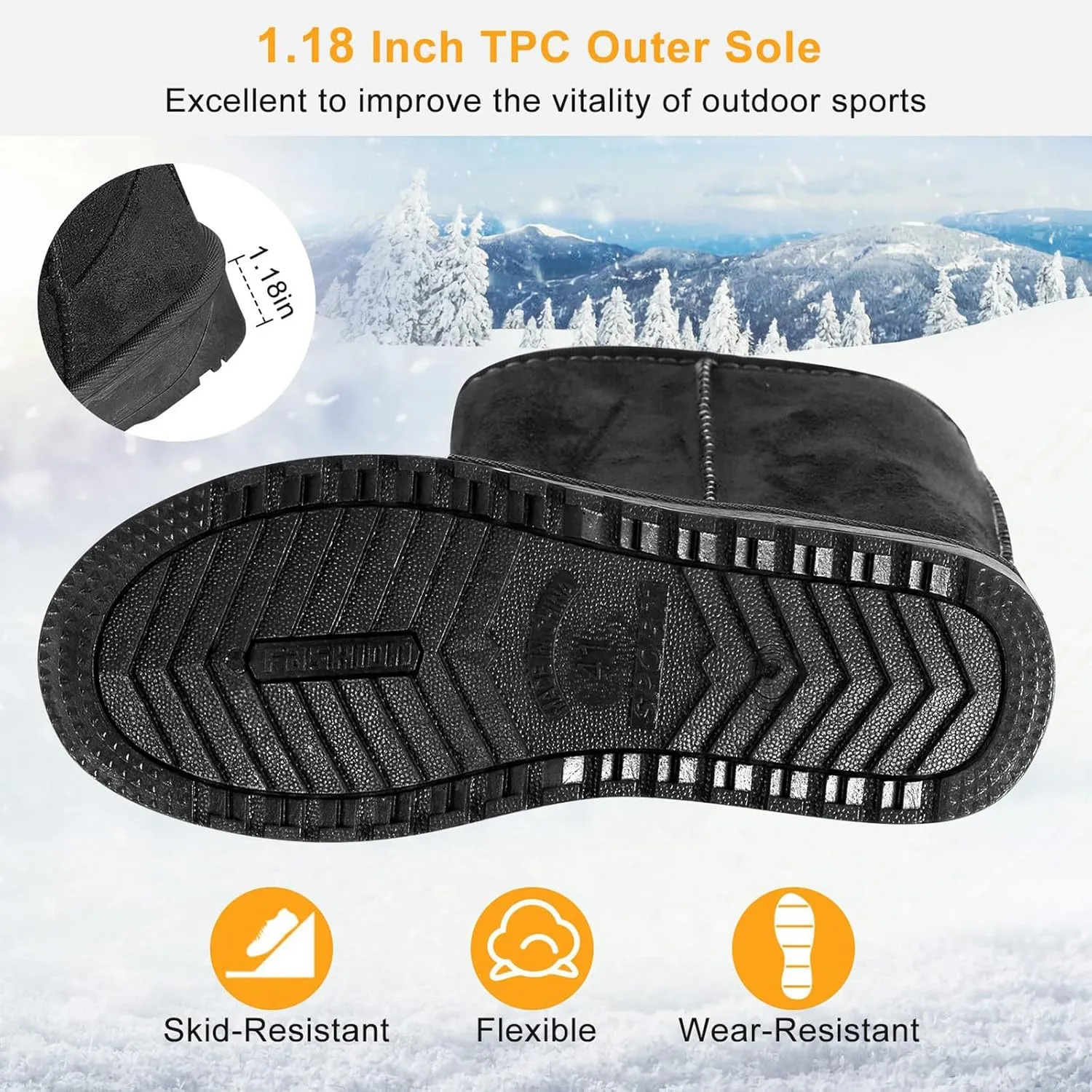 iMounTEK Winter Boots for Women Faux Suede Water Resistant Snow Boots Mid Calf Boots Ankle Boots Women's Winter Snow Boots with Warm Fur Lined Comfort Short Booties