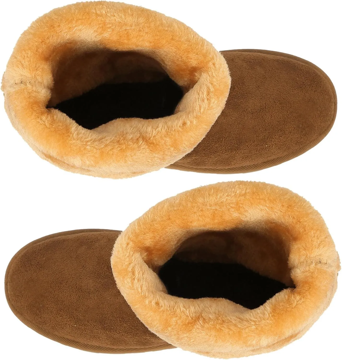 iMounTEK Winter Boots for Women Faux Suede Water Resistant Snow Boots Mid Calf Boots Ankle Boots Women's Winter Snow Boots with Warm Fur Lined Comfort Short Booties