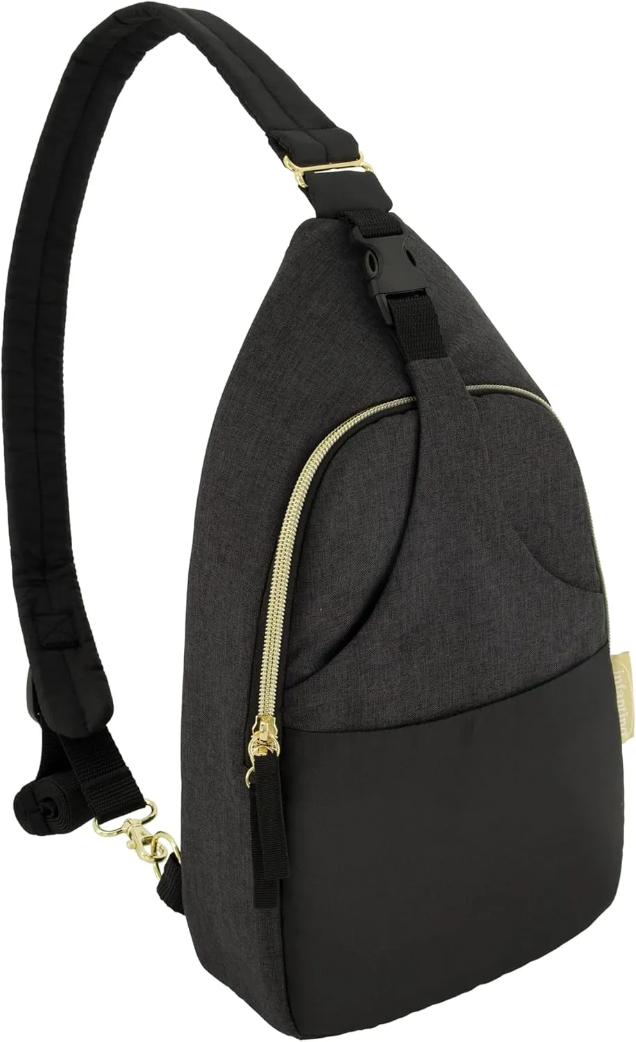 Infantino Crossbody Diaper Bag – Lightweight, Spacious & Stylish for On-The-Go Parents, Black