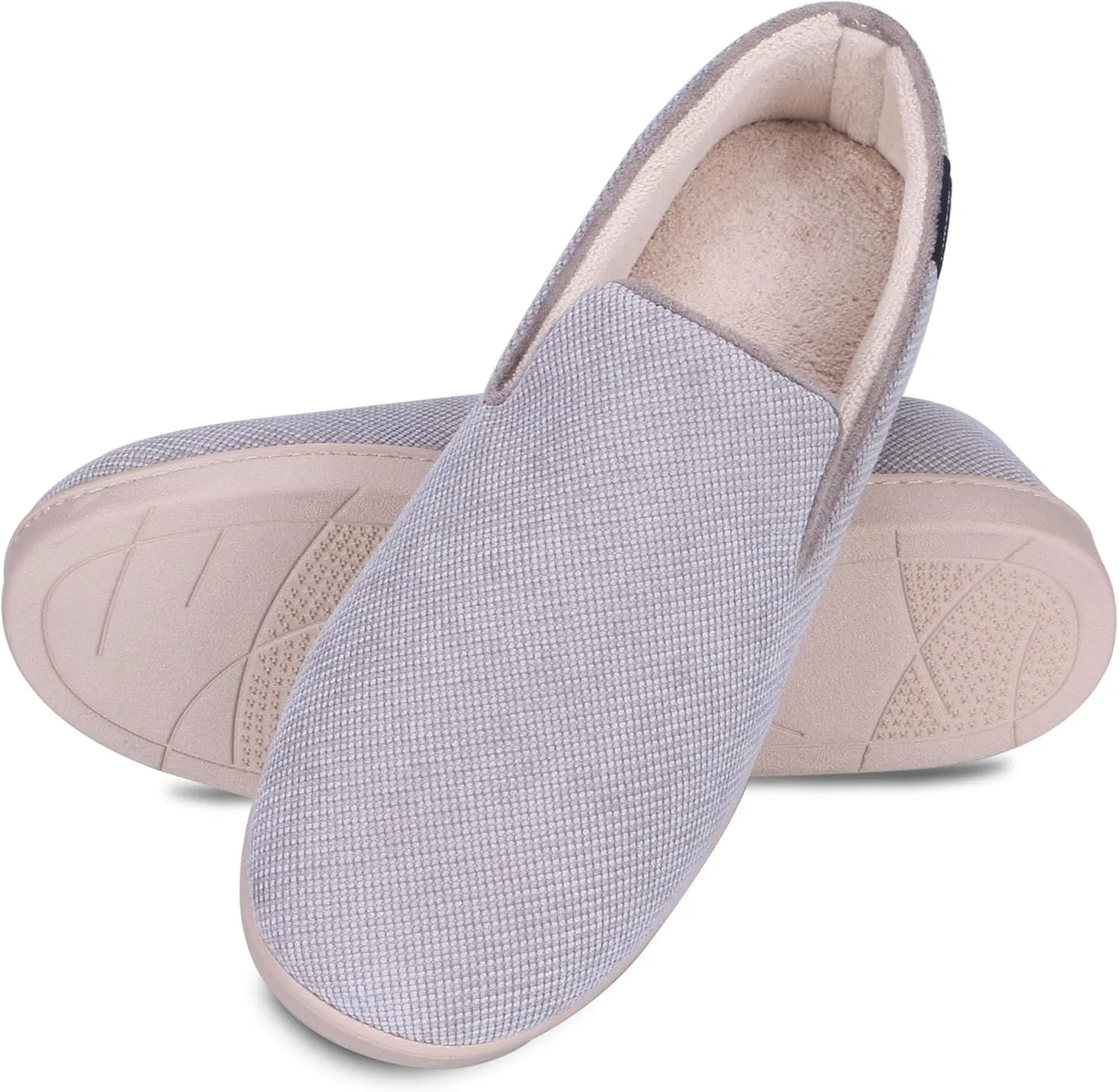isotoner Men's Diamond Corduroy Slippers-Gel Memory Foam Moccasin, Washable, Moisture-Wicking Lining
