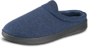 isotoner Men's Heathered Knit Brady Clog Slipper, Memory Foam, Enhanced Heel Cushion, Indoor/Outdoor Outsole