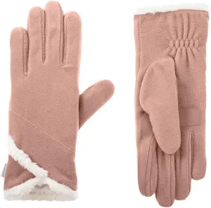 isotoner Womens Lined Recycled Stretch Fleece Water Repellant Gloves With Overlap Wrist One Size