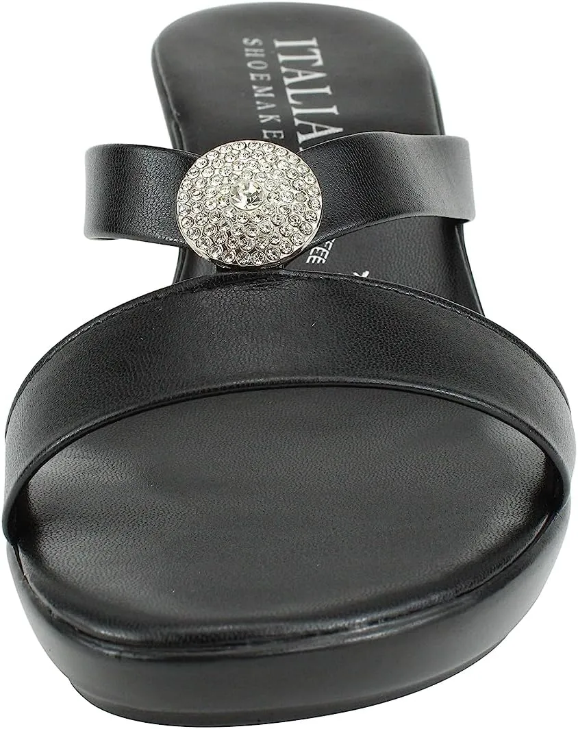 ITALIAN Shoemakers Besy Women's Wedge Moderate Height Band Sandal