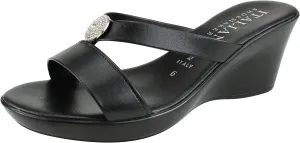 ITALIAN Shoemakers Besy Women's Wedge Moderate Height Band Sandal