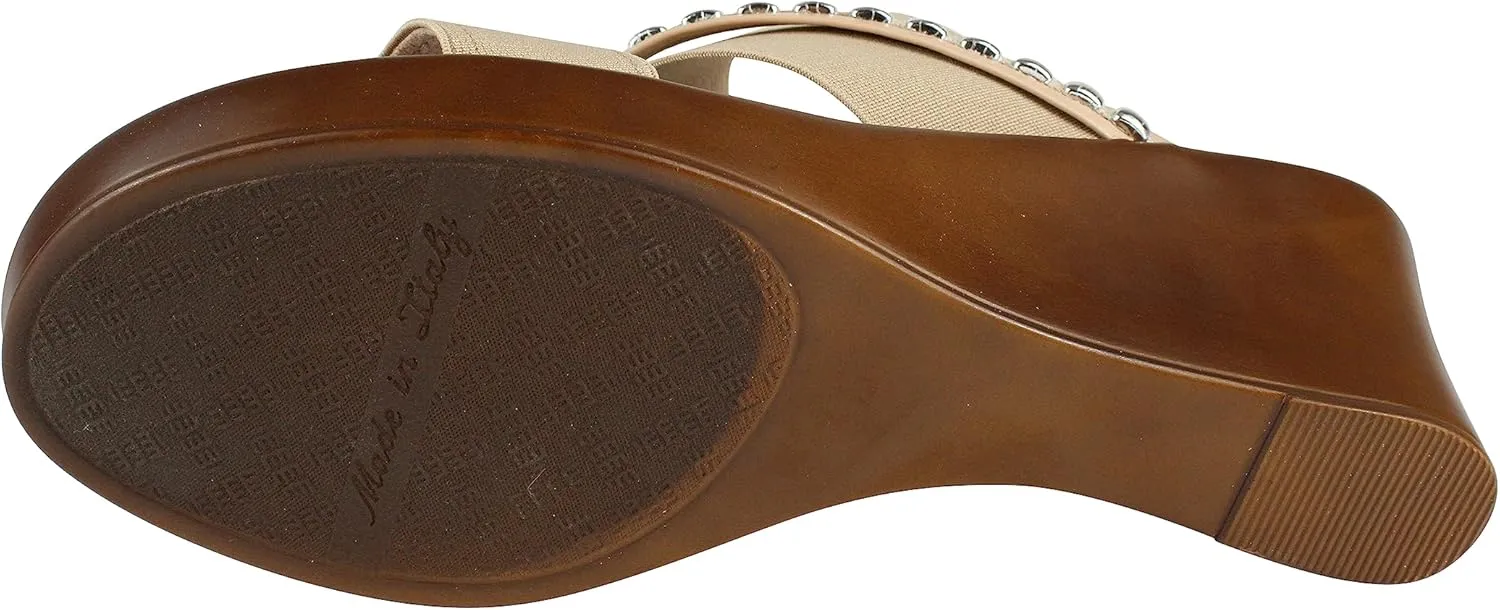 ITALIAN Shoemakers Pert Women's Wedge Open Toe Strap Sandal for Women