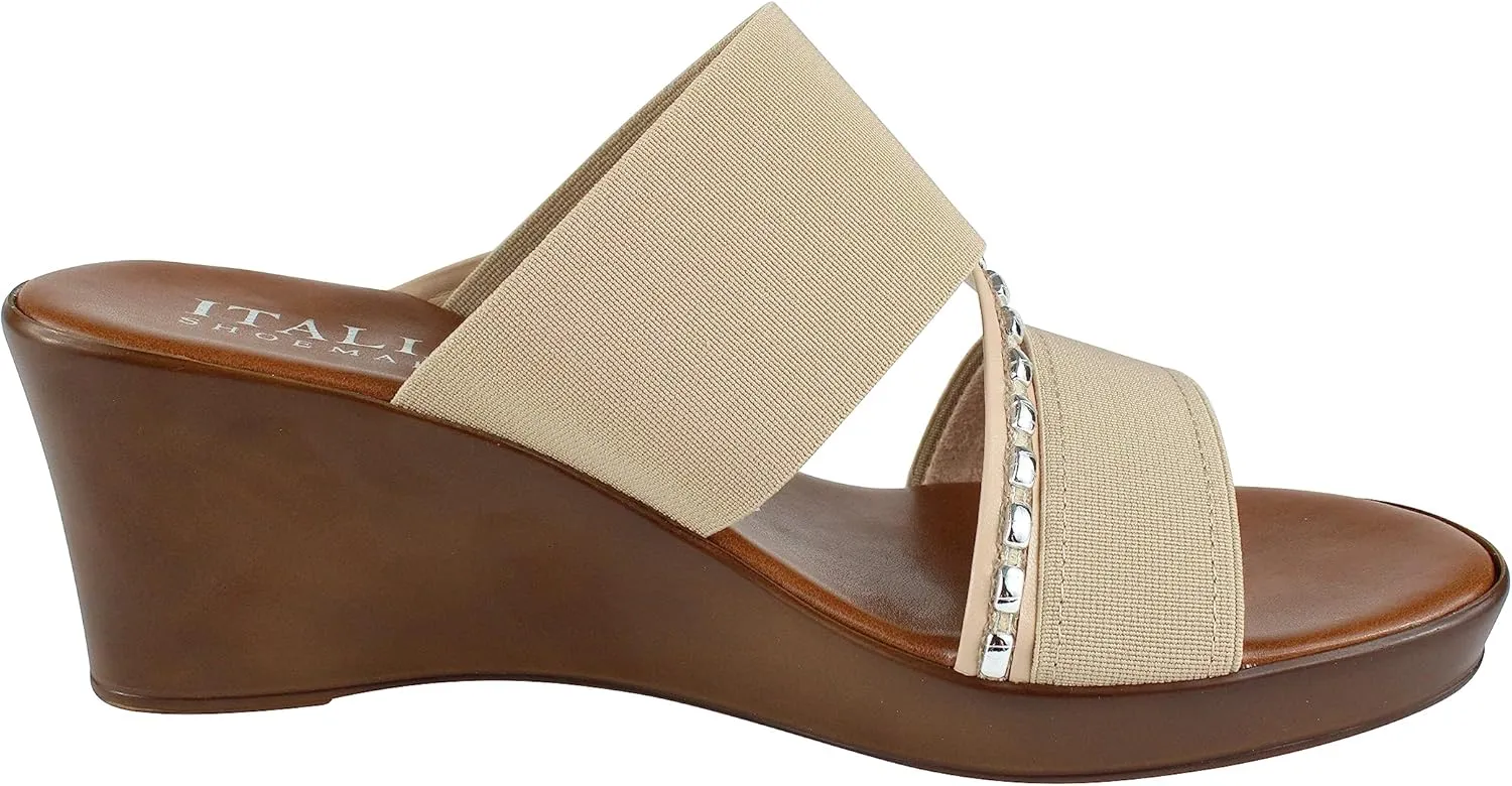 ITALIAN Shoemakers Pert Women's Wedge Open Toe Strap Sandal for Women