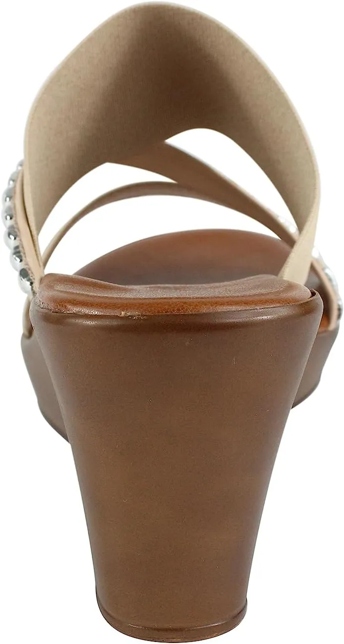 ITALIAN Shoemakers Pert Women's Wedge Open Toe Strap Sandal for Women