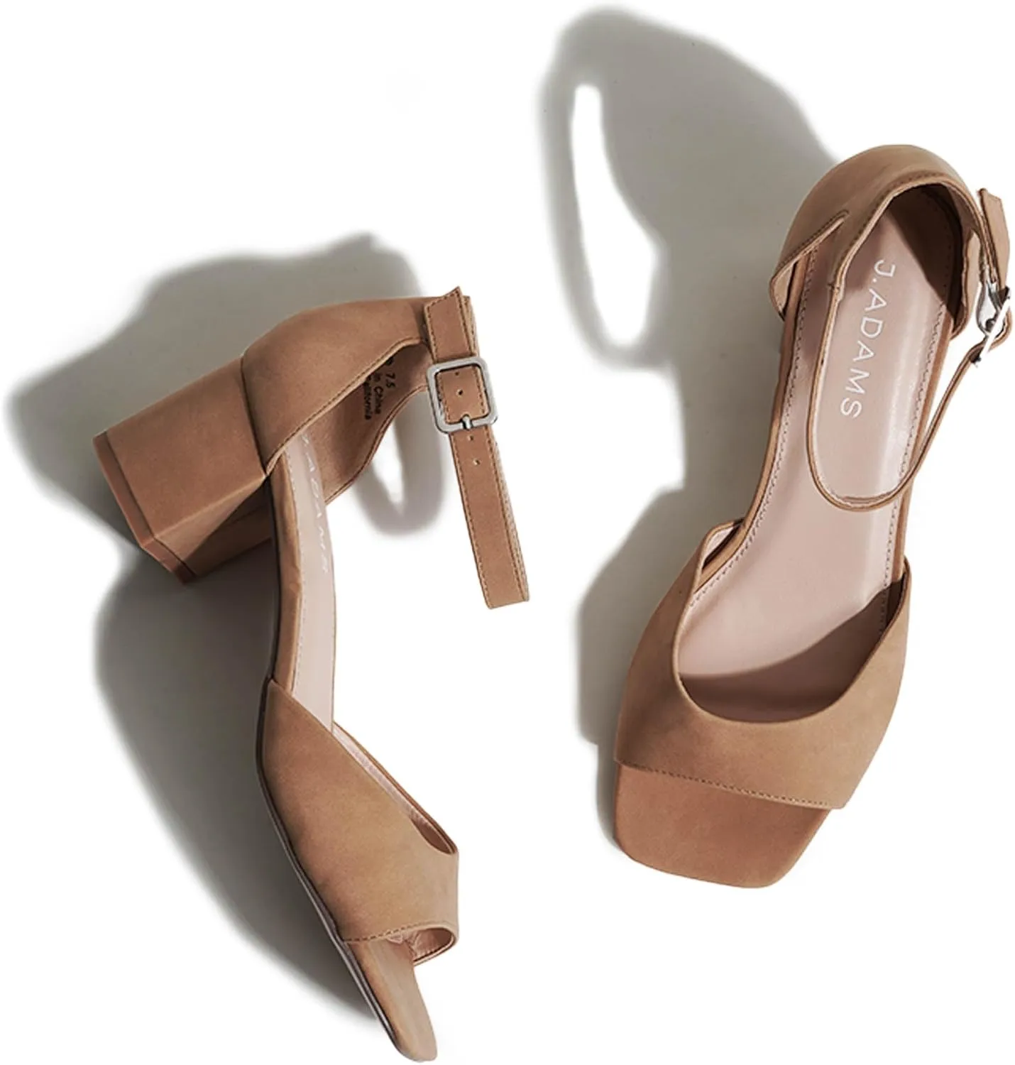 J. Adams Ruth Heeled Sandal – Low Block Heels for Women, Short Heel Bridal & Wedding Shoes, Dressy Prom Heels, Elegant Formal Dress Shoes for Bride