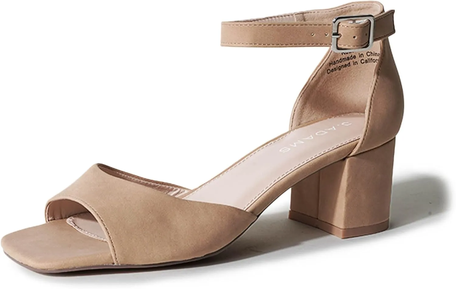 J. Adams Ruth Heeled Sandal – Low Block Heels for Women, Short Heel Bridal & Wedding Shoes, Dressy Prom Heels, Elegant Formal Dress Shoes for Bride
