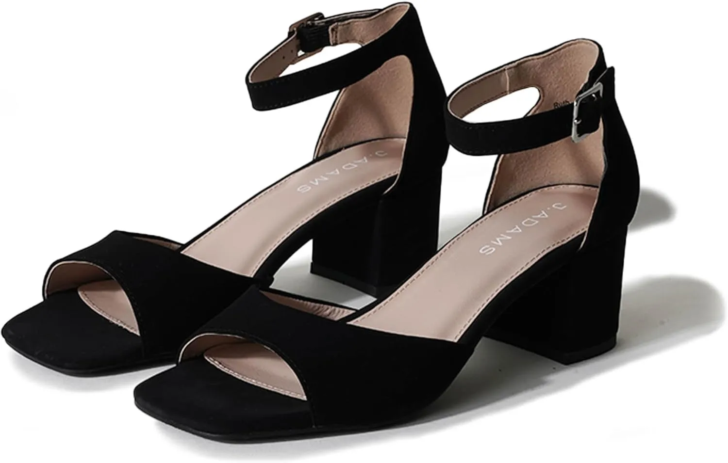 J. Adams Ruth Heeled Sandal – Low Block Heels for Women, Short Heel Bridal & Wedding Shoes, Dressy Prom Heels, Elegant Formal Dress Shoes for Bride