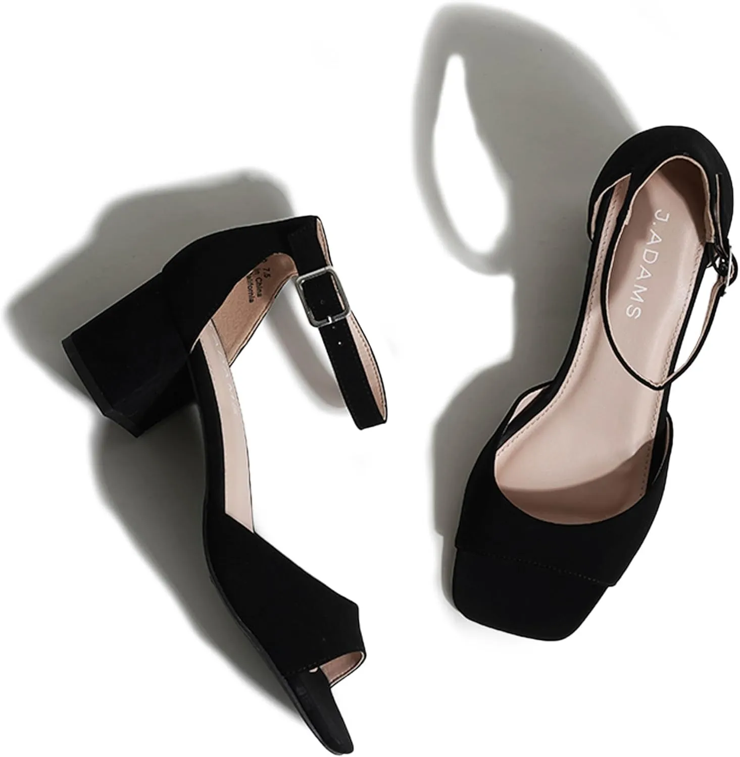 J. Adams Ruth Heeled Sandal – Low Block Heels for Women, Short Heel Bridal & Wedding Shoes, Dressy Prom Heels, Elegant Formal Dress Shoes for Bride