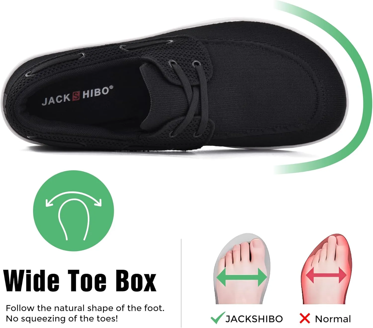 JACKSHIBO Barefoot Shoes for Men Slip on Shoes Minimalist Walking Sneakers Wide Toe Box Zero Drop Sole