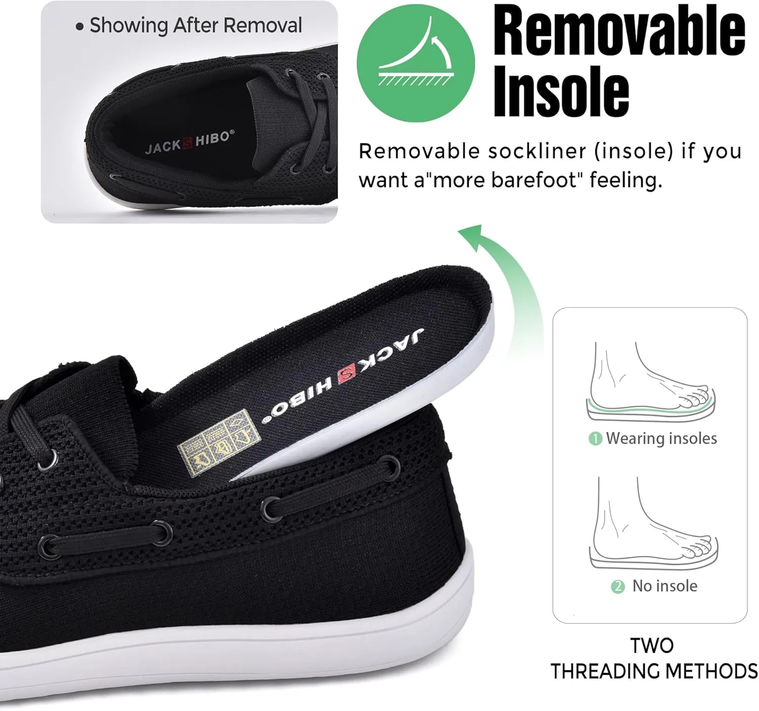 JACKSHIBO Barefoot Shoes for Men Slip on Shoes Minimalist Walking Sneakers Wide Toe Box Zero Drop Sole