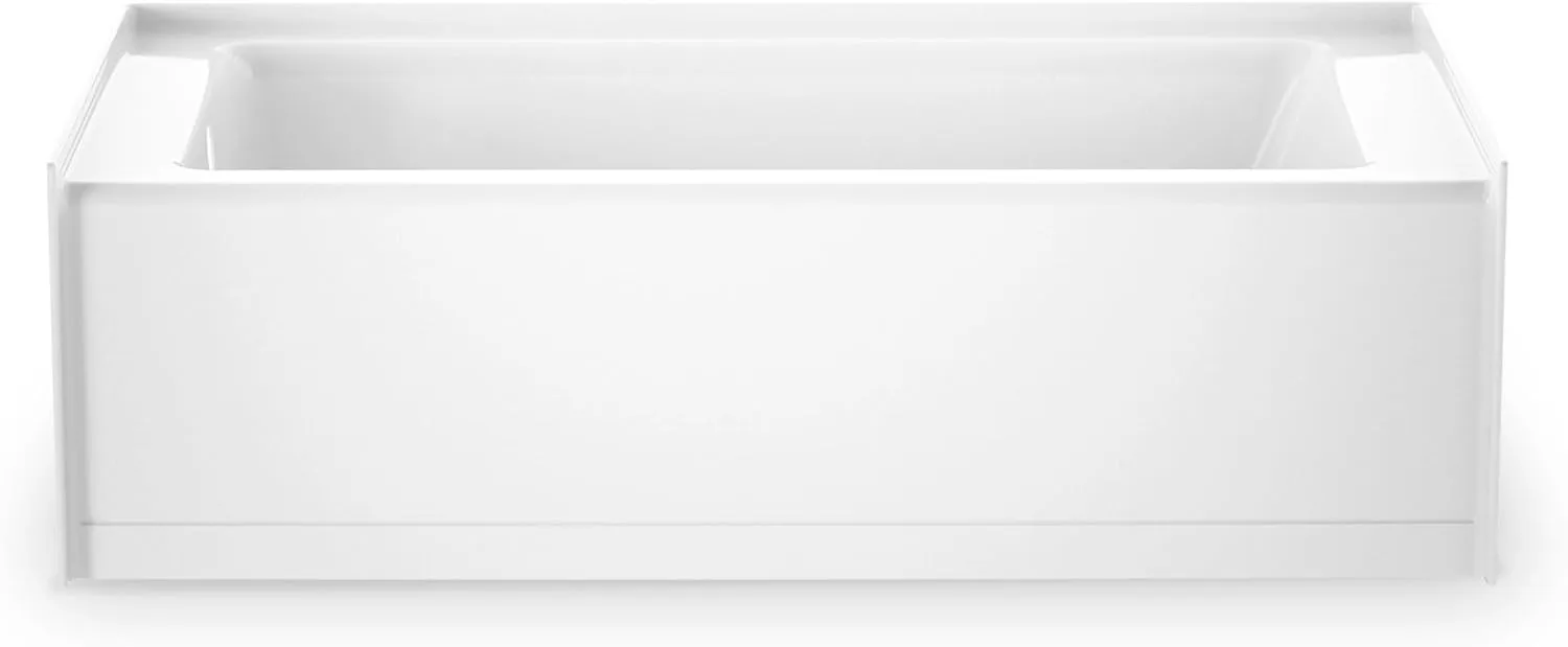 Jacuzzi SIGNATURE Acrylic Skirted Bathtub, Soaking Sanctuary, Slip Resistant, Left Drain Placement, 60" (L) x 36" (W), Rectangle Flat Front, Access Panel, White