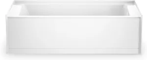Jacuzzi SIGNATURE Acrylic Skirted Bathtub, Soaking Sanctuary, Slip Resistant, Right Drain Placement, 60" (L) x 30" (W), Rectangle Flat Front, White