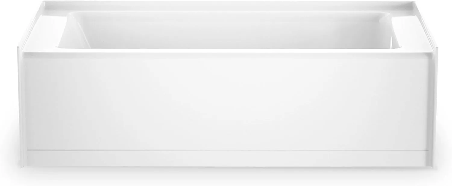 Jacuzzi SIGNATURE Acrylic Skirted Bathtub, Soaking Sanctuary, Slip Resistant, Right Drain Placement, 60" (L) x 30" (W), Rectangle Flat Front, White