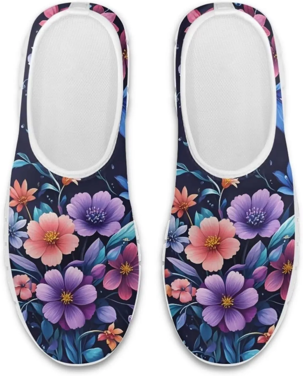 Jeiento Boho Blossom Womens Casual Loafer Slip On Lightweight Comfort Travel Walking Flats Shoes