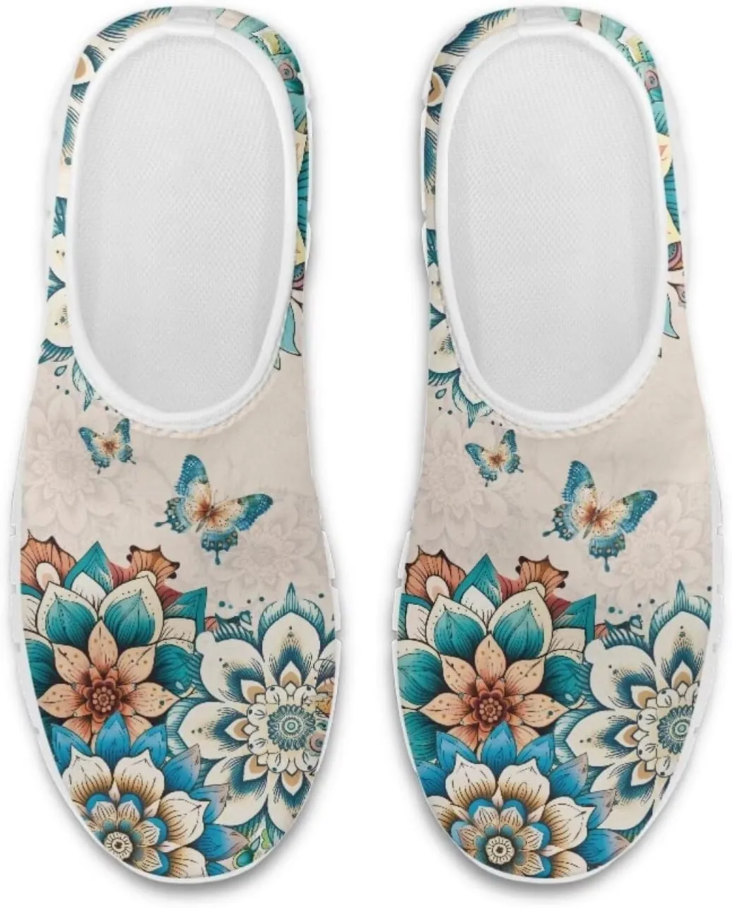 Jeiento Boho Blossom Womens Casual Loafer Slip On Lightweight Comfort Travel Walking Flats Shoes