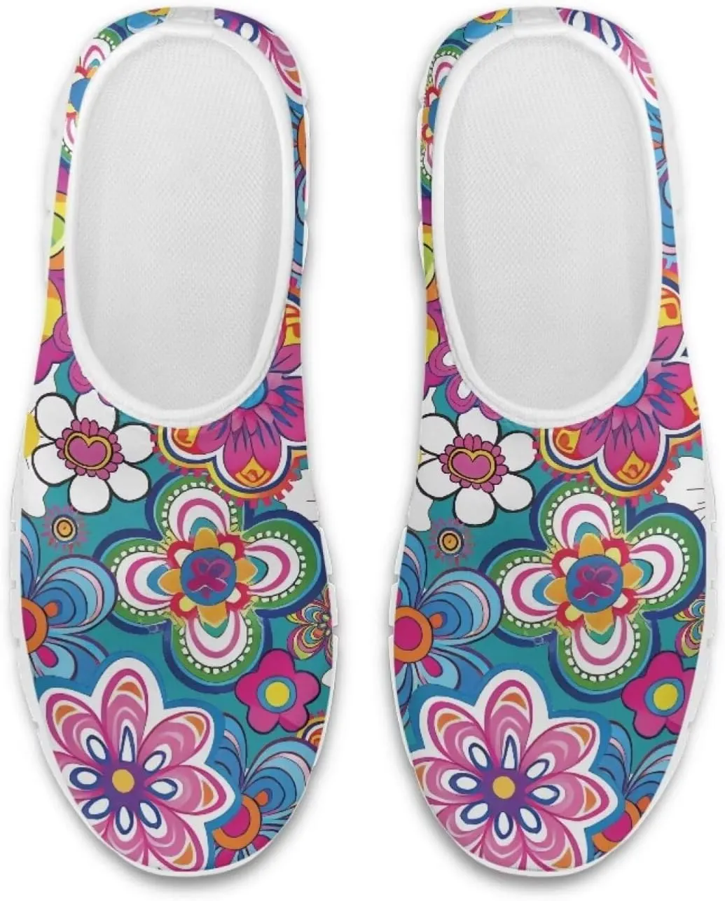 Jeiento Boho Blossom Womens Casual Loafer Slip On Lightweight Comfort Travel Walking Flats Shoes
