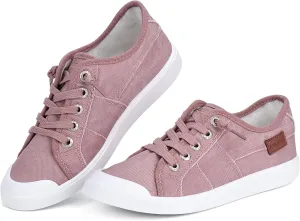 JENN ARDOR Slip-on Canvas Fashion Sneakers for Womens Comfortable Casual Walking Flats Elastic Stylish Cute Lightweight Shoes
