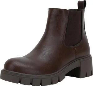 Jeossy Womens 9606 Chelsea Ankle Boots, Platform Chunky Low Heel Slip on Booties, Lug Sole Fashion Short Boots