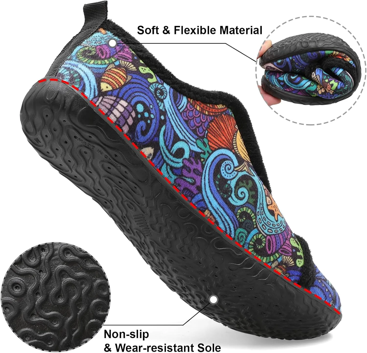 JIASUQI Womens Slippers Fuzzy Slip-on House Shoes Indoor Outdoor Slippers for Women
