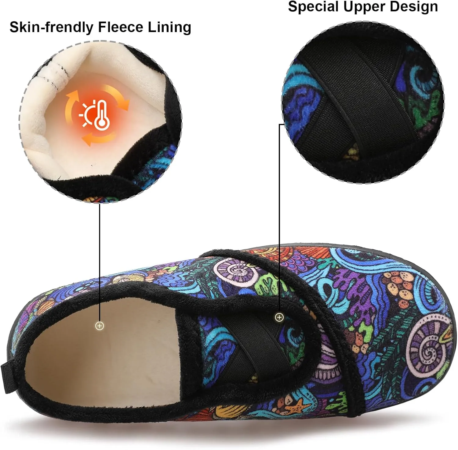 JIASUQI Womens Slippers Fuzzy Slip-on House Shoes Indoor Outdoor Slippers for Women