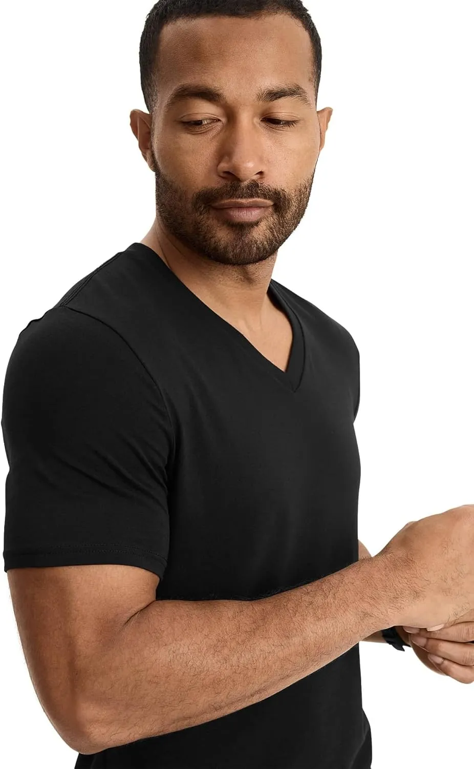 Jockey Men's Undershirt Cotton Stretch V-Neck Undershirt - 3 Pack