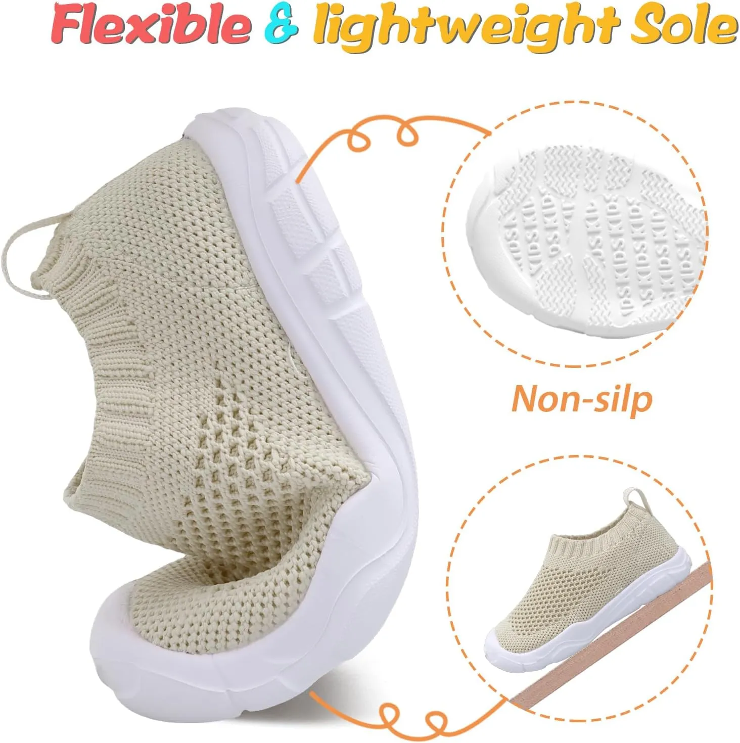 JOINFREE Toddler Boys Girls Sneaker Slip On Shoes Kids Lightweight Breathable Walking Shoes