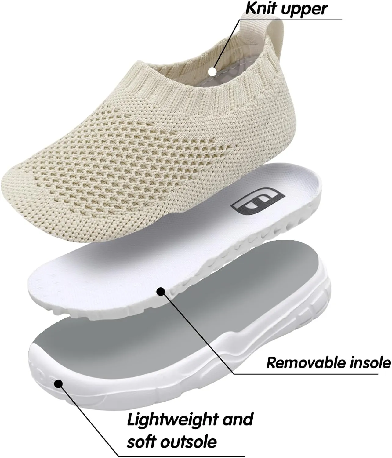 JOINFREE Toddler Boys Girls Sneaker Slip On Shoes Kids Lightweight Breathable Walking Shoes