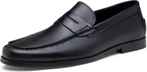 Jouesn Men's Dress Shoes Premium Leather Penny Loafers for Men Slip-On Formal Dress Loafers for Men
