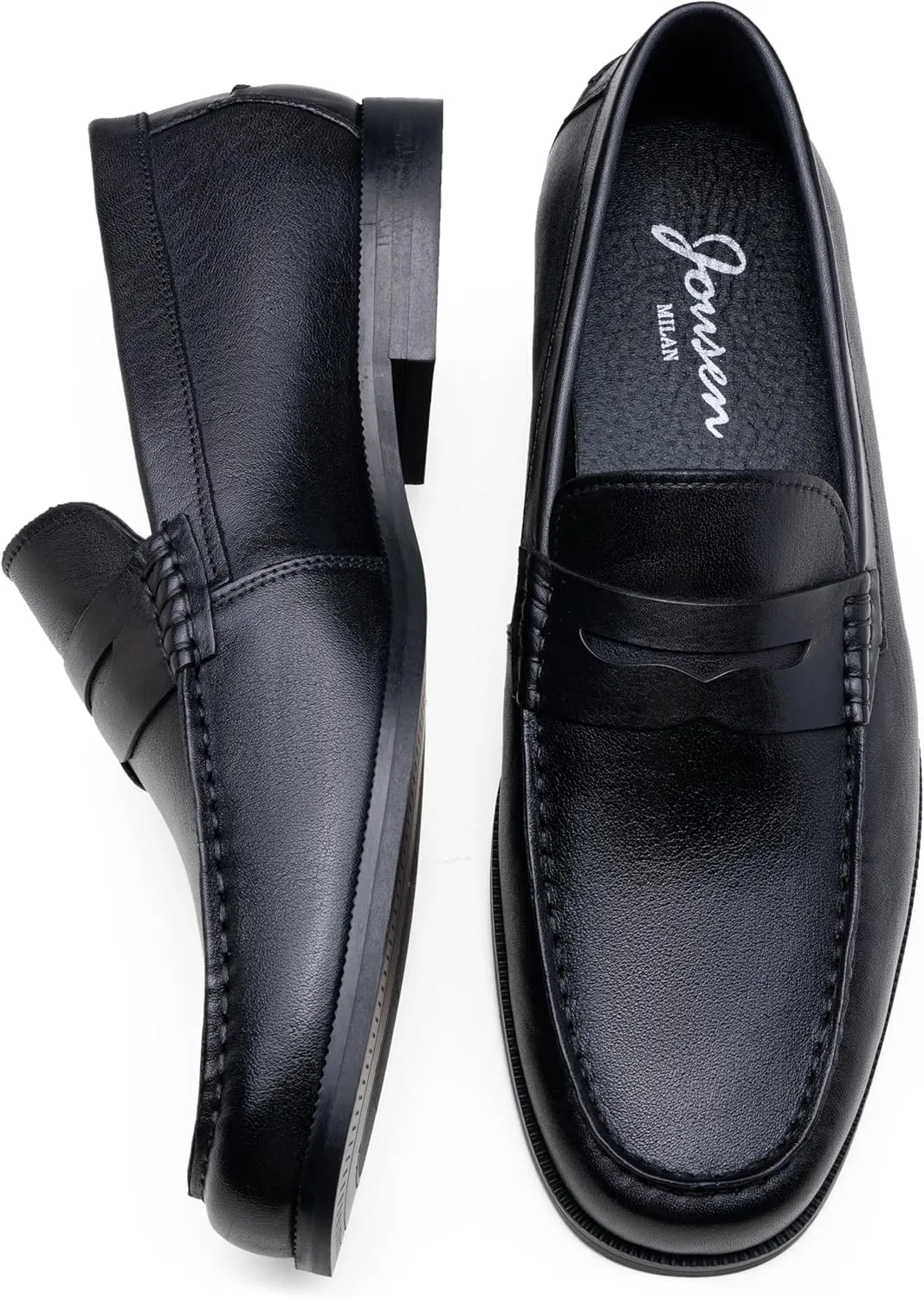 Jouesn Men's Dress Shoes Premium Leather Penny Loafers for Men Slip-On Formal Dress Loafers for Men