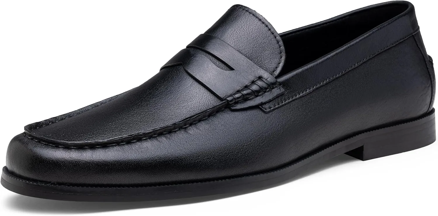 Jouesn Men's Dress Shoes Premium Leather Penny Loafers for Men Slip-On Formal Dress Loafers for Men