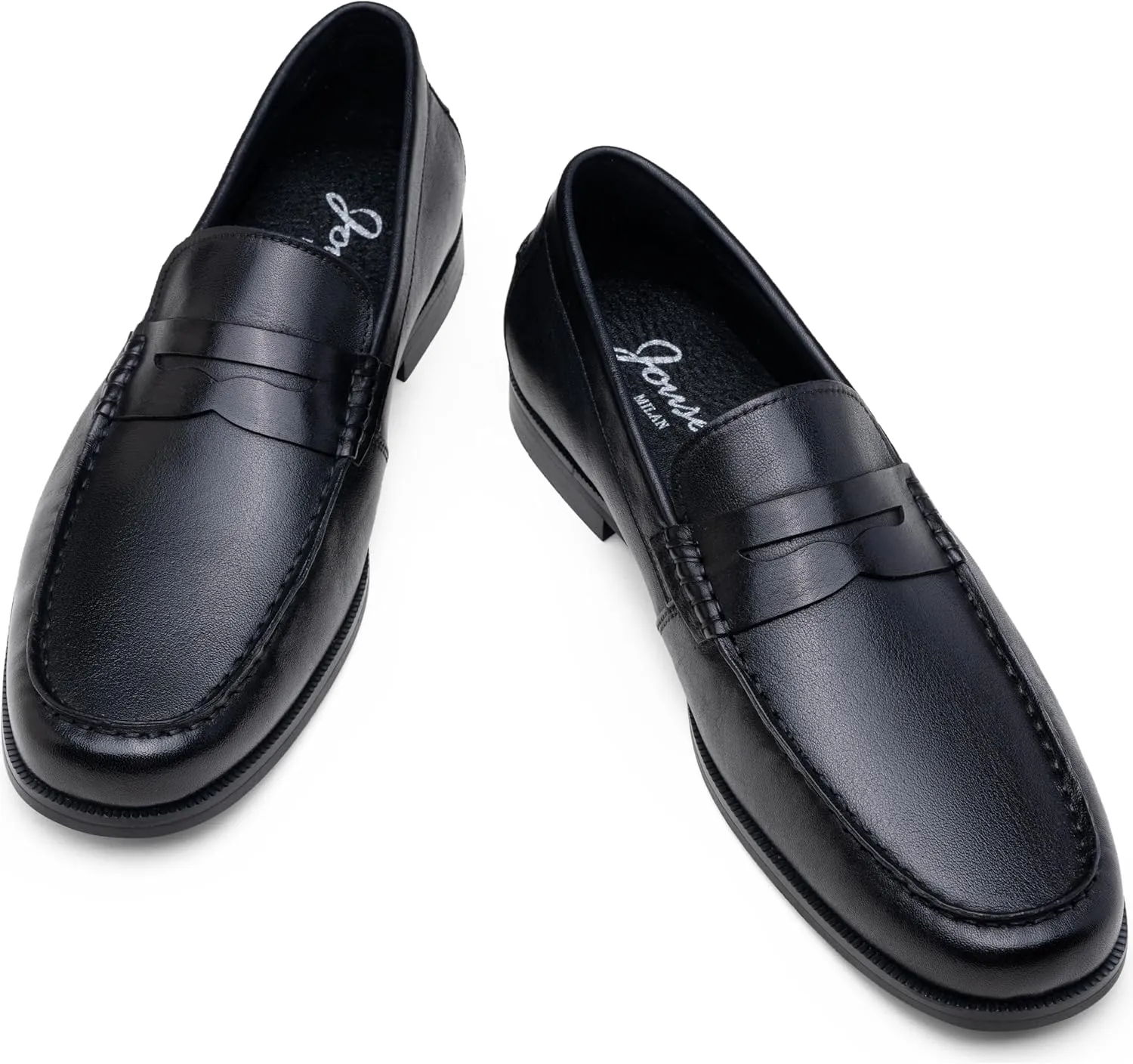 Jouesn Men's Dress Shoes Premium Leather Penny Loafers for Men Slip-On Formal Dress Loafers for Men